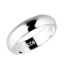 Load image into Gallery viewer, 4MM Sterling Silver High Polished Half-Round Light Comfort Fit Classy Dome Wedding Band Ring