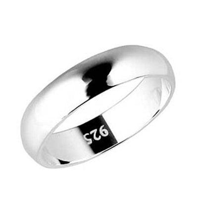 4MM Sterling Silver High Polished Half-Round Light Comfort Fit Classy Dome Wedding Band Ring