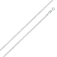Load image into Gallery viewer, Italian Solid Sterling Silver Figaro Link Chain 050 - 1.8mm Nickel Free Necklace with Spring Ring Clasp Closure