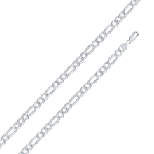 Load image into Gallery viewer, Italian Solid Sterling Silver Figaro Link Chain 150 - 6mm Nickel Free Necklace with Lobster Claw Clasp Closure