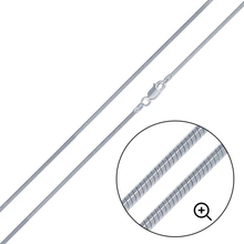 Load image into Gallery viewer, Sterling Silver Italian Solid Square Snake Chain 020 - 0.7mm Nickel Free Necklace with Lobster Claw Clasp Closure