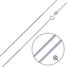 Load image into Gallery viewer, Sterling Silver Italian Solid Square Snake Chain 025 - 0.8mm Nickel Free Necklace with Lobster Claw Clasp Closure