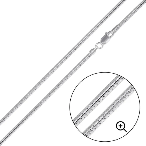 Italian Solid Sterling Silver Round Snake Chain  040 - 1.5mm Elegant Nickel Free Necklace with Lobster Claw Clasp Closure