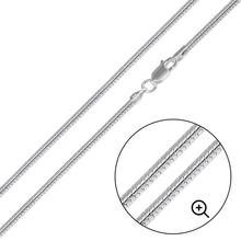 Load image into Gallery viewer, Italian Solid Sterling Silver Round Snake Chain 050 -1.9mm Elegant Nickel Free Necklace with Lobster Claw Clasp Closure