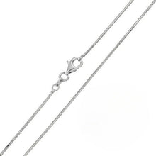 Load image into Gallery viewer, Italian Solid Sterling Silver Rhodium Plated Round Snake Chain 020 - 0.9mm Elegant Nickel Free Necklace with Spring Ring Clasp Closure