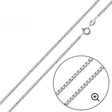 Load image into Gallery viewer, Italian Solid Sterling Silver Box Chain 015- 0.8MM Nickel Free Necklace with Spring Ring Clasp Closure