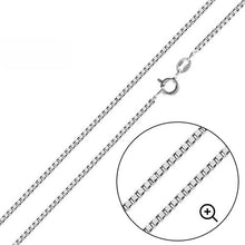Load image into Gallery viewer, Italian Solid Sterling Silver Box Chain 019 -1.0mm Nickel Free Necklace with Spring Ring Clasp Closure