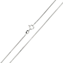 Load image into Gallery viewer, Italian Solid Sterling Silver Box Chain 022-1.1 mm with Lobster Clasp