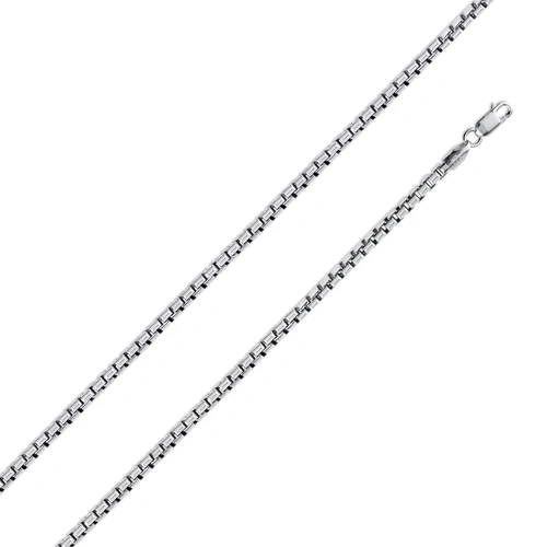 Italian Solid Sterling Silver Box Chain 026 - 1.4 mm with Lobster Clasp