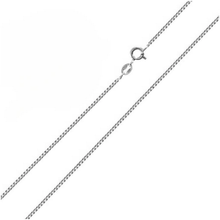 Load image into Gallery viewer, Sterling Silver Italian Solid Rhodium Plated Box Chain 012-0.7mm Luxurious Nickel Free Necklace with Spring Ring Clasp Closure