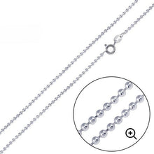 Load image into Gallery viewer, Sterling Silver Italian Solid Round Bead/Ball Chain 120 - 1.2mm Nickel Free Necklace with Spring Ring Clasp Closure