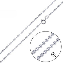 Load image into Gallery viewer, Sterling Silver Italian Solid Round Bead/Ball Chain 150 - 1.5mm Nickel Free Necklace with Spring Clasp Closure