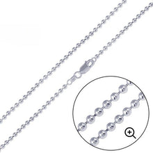 Load image into Gallery viewer, Sterling Silver Italian Solid Classy Round Bead/Ball Chain 180 - 1.8mm Nickel Free Necklace with Spring Clasp Closure
