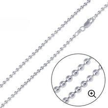 Load image into Gallery viewer, Sterling Silver 3MM Italian Bead Chain with Lobster Clasp Closure
