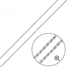 Load image into Gallery viewer, Italian Solid Sterling Silver Rope Chain 035 - 1.6MM Nickel Free Necklace with Lobster Claw Clasp Closure