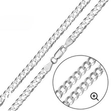 Load image into Gallery viewer, Sterling Silver Italian Solid Curb Link Chain 150 - 6mm Nickel Free Necklace with Lobster Claw Clasp Closure