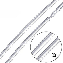 Load image into Gallery viewer, Sterling Silver Italian Solid Flat Omega Chain 3MM Luxurious Nickel Free Necklace with Lobster Claw Clasp Closure