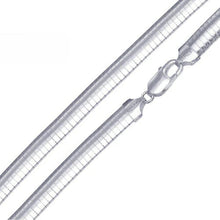 Load image into Gallery viewer, Sterling Silver Italian Solid Flat Omega Chain 6MM Luxurious Nickel Free Necklace with Lobster Claw Clasp Closure