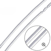 Load image into Gallery viewer, Sterling Silver Italian Solid Round Omega Chain 200 - 2mm Luxurious Nickel Free Necklace with Lobster Claw Clasp Closure -
