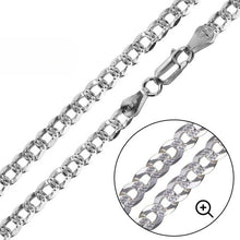 Load image into Gallery viewer, Sterling Silver 100-4.8MM Flat Pave Curb Chain