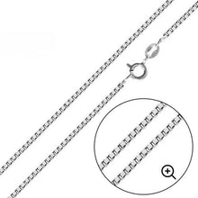 Load image into Gallery viewer, Italian Solid Sterling Silver Box Chain 024- 1.3mm Nickel Free Necklace with Lobster Clasp Closure