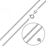 Italian Solid Sterling Silver Box Chain 024- 1.3mm Nickel Free Necklace with Lobster Clasp Closure
