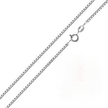 Load image into Gallery viewer, Italian Solid Sterling Silver 8 Sided Diamond Cut Box Chain 019- 1MM with Spring Lock Clasp Closure
