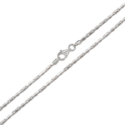 Italian Sterling Silver 8- 2 mm Heshe Chain