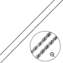 Load image into Gallery viewer, Italian Sterling Silver Rhodium Plated Rope 030- 1.4 mm with Lobster Claw Clasp Closure