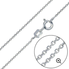 Load image into Gallery viewer, Italian Sterling Silver Cable Chain 040- 1.4 mm with Spring Ring Clasp Closure