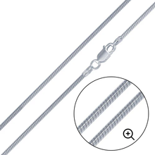 Load image into Gallery viewer, Italian Sterling Silver Diamond Cut Snake Chain 035 - 1.3MM Chain with Lobster Claw Clasp Closure