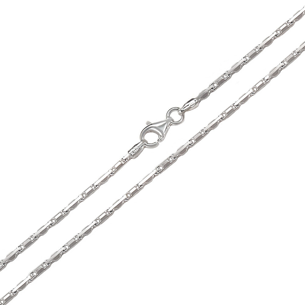 Italian Sterling Silver 12- 3.2 mm Heshe Chain