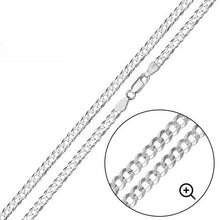 Load image into Gallery viewer, Italian Sterling Silver Curb Chain 060-2mm with Lobster Clasp Closure