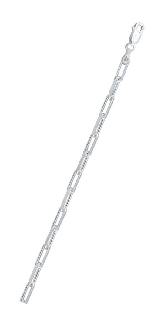 Italian Sterling Silver Flat Edge Paperclip 120 Chain