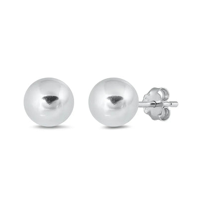 Sterling Silver Ball Earrings with Friction Post/Tension Back
