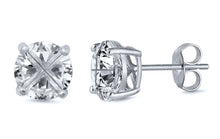 Load image into Gallery viewer, Sterling Silver Round Invisible Casting Stud Earrings