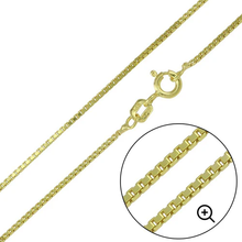 Load image into Gallery viewer, (Pack of 6) Sterling Silver Gold Plated 1mm Box Chains