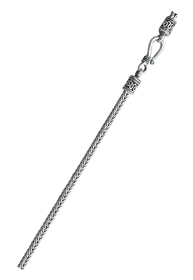 Sterling Silver Oxidized 2.5mm Square Wheat Bali Chain