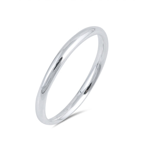Sterling Silver Wedding Band plain Rings, Band Width 2mm
