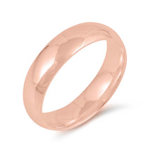 Load image into Gallery viewer, Sterling Silver Rose Gold Plated High Polish 5mm Wedding Band Ring