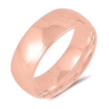 Load image into Gallery viewer, Sterling Silver Rose Gold Plated Wedding Band Plain Rings, Width 7mm
