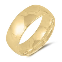 Load image into Gallery viewer, Sterling Silver Yellow Gold Plated Wedding Band Plain Rings, Width 7mm
