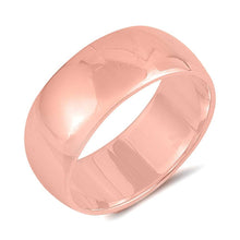 Load image into Gallery viewer, Sterling Silver Rose Gold Plated Wedding Band Plain Rings, Width 8mm