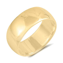 Load image into Gallery viewer, Sterling Silver Yellow Gold Plated Wedding Band Plain Rings, Width 8mm