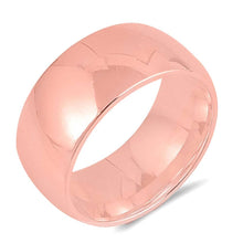 Load image into Gallery viewer, Sterling Silver Rose Gold Plated Wedding Band Plain Rings, Width 9mm