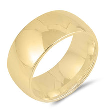 Load image into Gallery viewer, Sterling Silver Yellow Gold Plated Wedding Band Plain Rings, Width 9mm